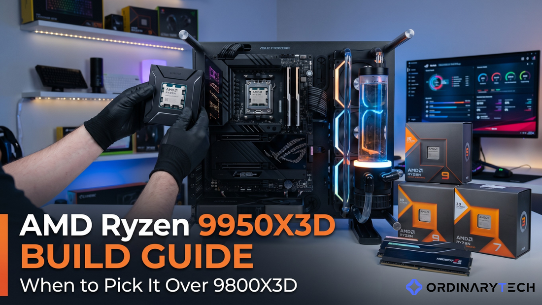 AMD Ryzen X3D processor installed on motherboard highlighting 3D V-Cache gaming performance in 2026 builds