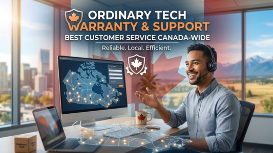 OrdinaryTech technician providing warranty support and diagnostics on a custom gaming PC in a Toronto workshop